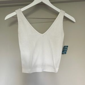 NWT - Free People Solid Rib Brami in White - Size XS/S